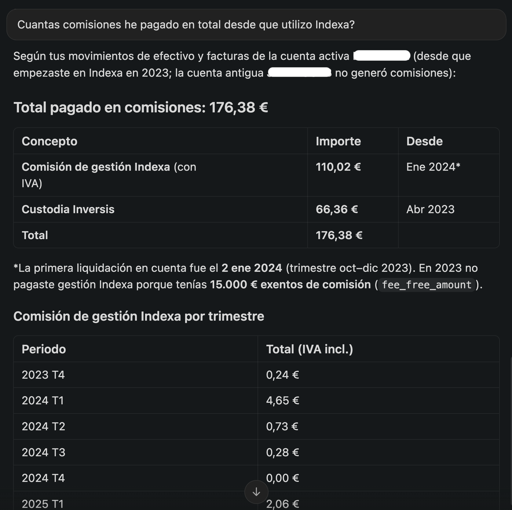 Ejemplo de conversación con el MCP de Indexa